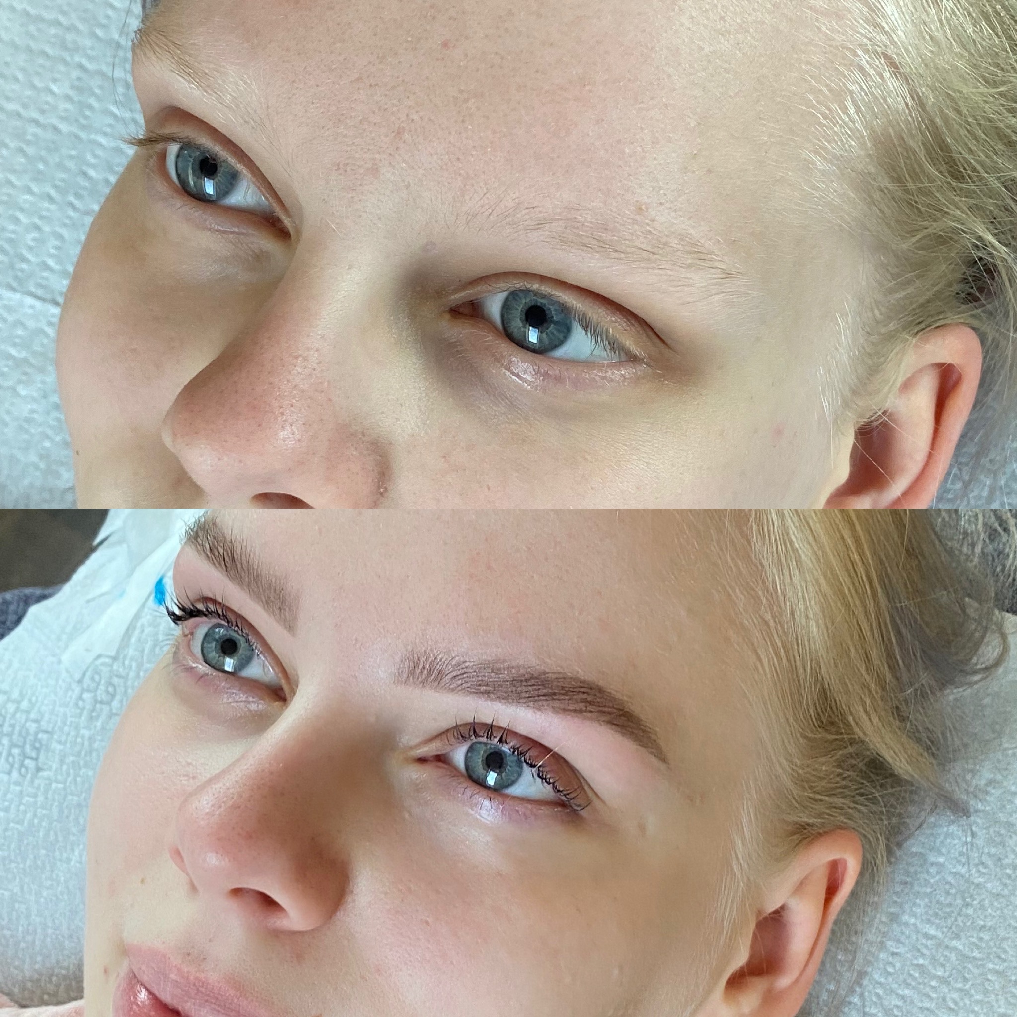 Henna kulmud ja lash lift & Lash super booster enne ja pärast