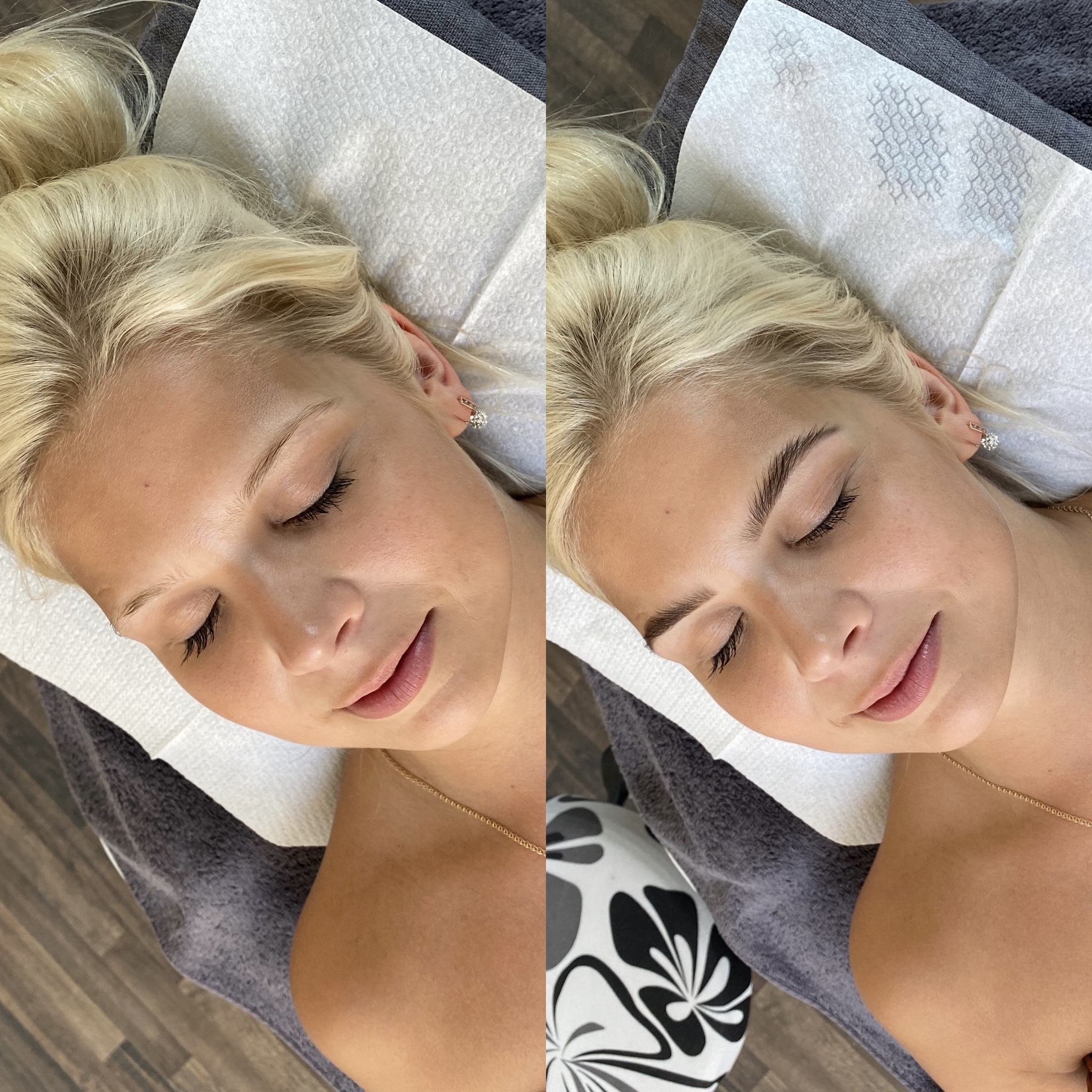 Henna kulmud ja lash lift & Lash super booster enne ja pärast